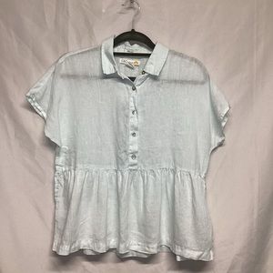 100% Linen Babydoll Top Oversized Sm